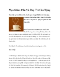 Mẹo Giảm Cân Và Duy Trì Cân Nặng