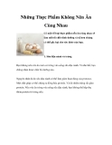Những Thực Phẩm Không Nên Ăn Cùng Nhau