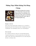Những Thực Phẩm Không Nên Dùng Chung
