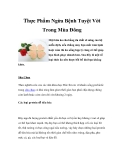 Thực Phẩm Ngừa Bệnh Tuyệt Vời Trong Mùa Đông