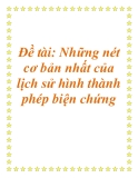 Đề tài: Những nét cơ bản nhất của lịch sử hình thành phép biện chứng
