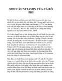 NHU CẦU VITAMIN CỦA CÁ RÔ PHI