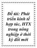 Đề tài: Phát triển kinh tế hợp tác, HTX trong nông nghiệp ở thời kỳ đổi mới.