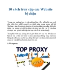 10 cách truy cập các Website bị chặn