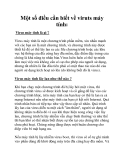 Một số điều cần biết về viruts máy tính