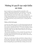 Những bí quyết tạo mật khẩu an toàn
