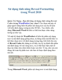 Sử dụng tính năng Reveal Formatting trong Word 2010