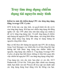 Truy tìm ứng dụng chiếm dụng tài nguyên máy tính