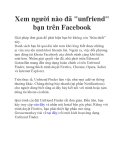 xem người nào đã "unfriend" bạn trên fac