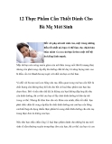 12 Thực Phẩm Rất Cần Thiết Dành Cho Bà Mẹ Mới Sinh