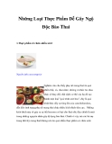 Những Loại Thực Phẩm Dễ Gây Ngộ Độc Bào Thai