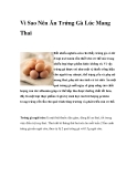 Vì Sao Nên Ăn Trứng Gà Lúc Mang Thai