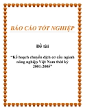 Đề tài: Kế hoạch chuyển dịch cơ cấu ngành nông nghiệp Việt Nam thời kỳ 2001-2005