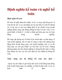 Định nghĩa kế toán và nghề kế toán