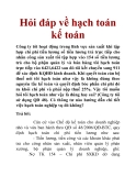 Hỏi đáp về hạch toán kế toán
