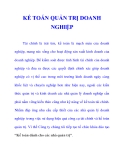 KẾ TOÁN QUẢN TRỊ DOANH NGHIỆP