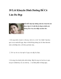 10 Lời Khuyên Dinh Dưỡng Để Có Làn Da Đẹp