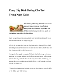 Cung Cấp Dinh Dưỡng Cho Trẻ Trong Ngày Xuân