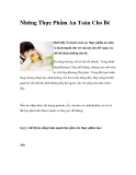 Những Thực Phẩm An Toàn Cho Bé