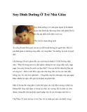 Suy Dinh Dưỡng Ở Trẻ Nhà Giàu