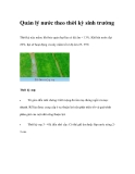 Quản lý nước theo thời kỳ sinh trưởng