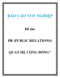 Đề tài: Một số giải pháp nhằm nâng cao hiệu quả hoạt động PR (Public Relations - Quan hệ cộng đồng) cho cty bảo hiểm nhân thọ Prudential