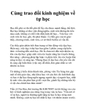 Cùng trao đổi kinh nghiệm về tự học