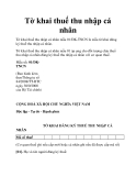 Tờ khai thuế thu nhập cá nhân