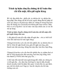 Trình tự luân chuyển chứng từ kế toán thu chi tiền mặt, tiền gửi ngân hàng