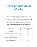 Thức ăn cho chim bồ câu
