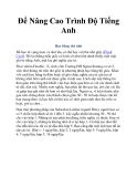 Để Nâng Cao Trình Độ Tiếng Anh