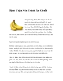 Bệnh Thận Nên Tránh Ăn Chuối