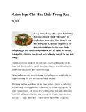 Cách Hạn Chế Hóa Chất Trong Rau Quả