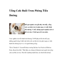 Uống Cafe Buổi Trưa Phòng Tiểu Đường