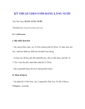 KỸ THUẬT GIEO ƯƠM BẰNG LĂNG NƯỚC