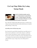 Các Loại Thực Phẩm Gây Loãng Xương Nhanh