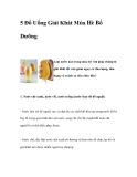 5 Đồ Uống Giải Khát Dành Cho Mùa Hè Bổ Dưỡng