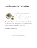 Món Ăn Dành Riêng Cho Quý Ông