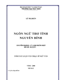 luận văn: "ngôn ngữ thơ nguyễn bính"