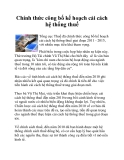 Chính thức công bố kế hoạch cải cách hệ thống thuế