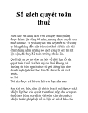 Sổ sách quyết toán thuế