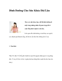 Dinh Dưỡng Cho Sức Khỏe Dài Lâu