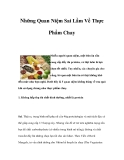 Những Quan Niệm Sai Lầm Về Thực Phẩm Chay