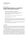 Báo cáo hóa học: "  Research Article Levitin-Polyak Well-Posedness for Equilibrium Problems with Functional Constraints"