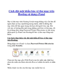Cách đặt mật khẩu bảo vệ thư mục trên Hosting sử dụng cPanel