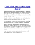 Cách trình bày văn bản dạng đơn từ