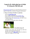 3 nguyên tắc chính giúp bạn cải thiện kỹ năng giao tiếp hiệu quả