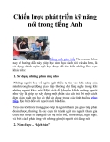 Chiến lược phát triển kỹ năng nói trong tiếng Anh