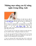 Những mẹo nâng cao kỹ năng nghe trong tiếng Anh
