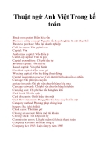 Thuật ngữ Anh Việt Trong kế toán